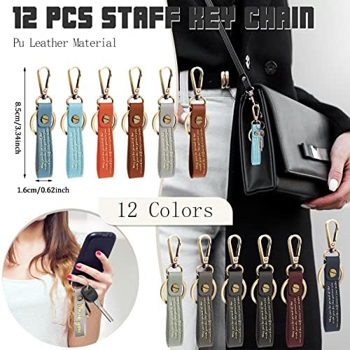 Unittype 12 Pcs Thank You Keychains Bulk, Employee Appreciation Gifts