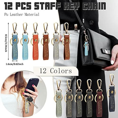 Unittype 12 Pcs Thank You Keychains Bulk, Employee Appreciation Gifts