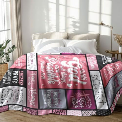 Christian Gifts for Women Blanket 60"x50", Religious Gifts for Women