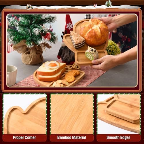 AWIZOM 2 Pcs Christmas Serving Platters Santa Hat and Mitten Shaped