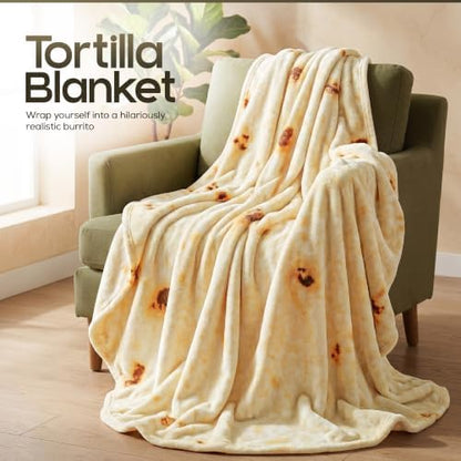 Utopia Bedding Burrito Tortilla Blanket, Funny Food Throw Blanket