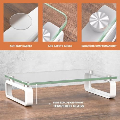 Hemudu Clear Computer Monitor Stand Riser Multi Media Desktop Stand