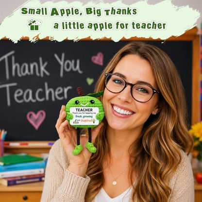 Crochet Apple Teacher Appreciation Gifts for Women Men, End of Year