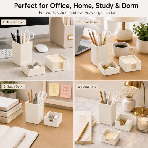 minimaliving Aesthetic Silicone Desk Organizer Set of 3,Modern Office