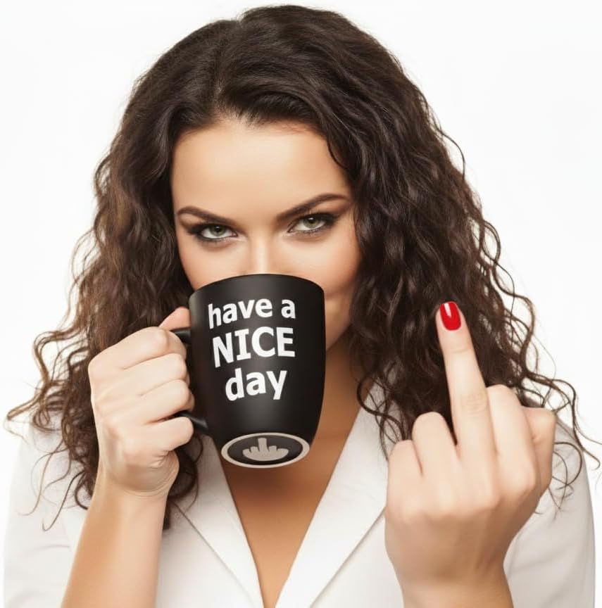 Decodyne Funny Coffee Mug, Gag White Elephant Gifts for Adults and