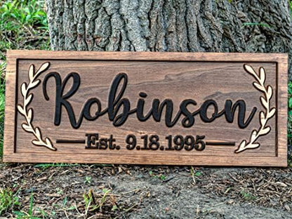 Wood Wall Decor Personalized Last Name Sign | Wedding Bridal Shower