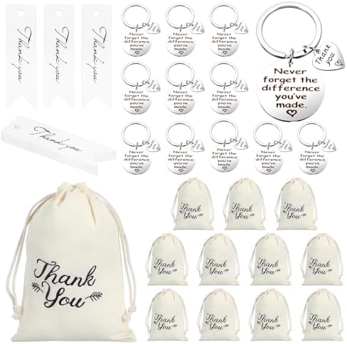 MAQUITA 36 Pcs Thank You Keychains Gift for Coworker Appreciation