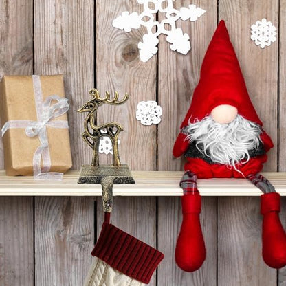 6 Pieces Reindeer Christmas Stocking Holder Christmas Hooks Skid