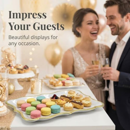 Decorative Gold Rim Display Trays 10 Pack 9 x 13 Inch Cardboard
