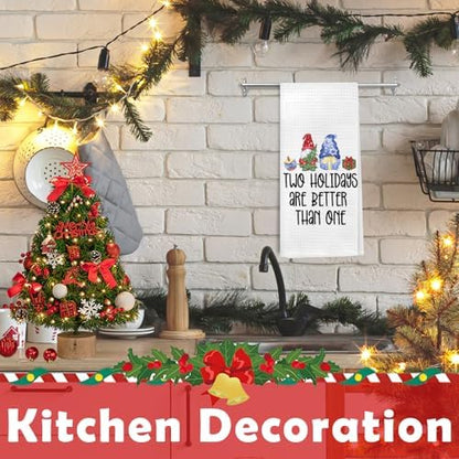 Christmas Hanukkah Gnome Kitchen Dish Towels, Hanukkah Gifts for Women
