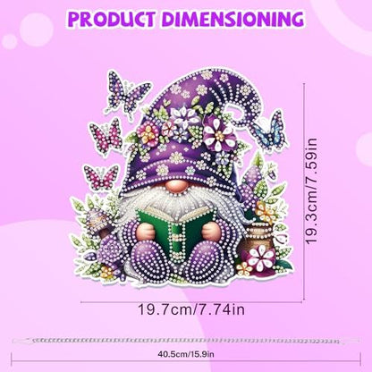 Bowetile Gnome Diamond Art Hanging Kits for Adults, 5D Special Shape