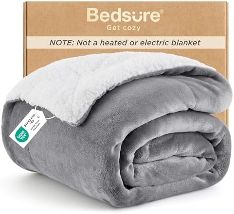 Bedsure GentleSoft Sherpa Fleece Throw Blanket for Couch, Non-Heated