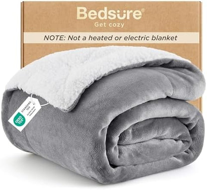 Bedsure GentleSoft Sherpa Fleece Throw Blanket for Couch, Non-Heated