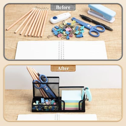 M&G Mesh Pen Holder Desk Organizers Pencil Holder for Desk Black, 3