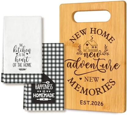 2026 Housewarming Gifts Set for Women Family with Bamboo Cutting Board
