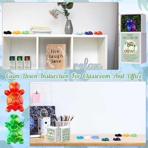 Wonderjune 72 Sets Positive Figures Gifts for Staffs, Cute Turtle