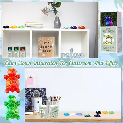 Wonderjune 72 Sets Positive Figures Gifts for Staffs, Cute Turtle