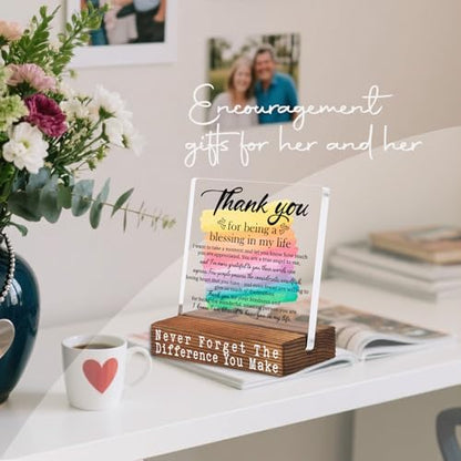 Thank You Plaque, Mentor Appreciation Gift, Inspirational Desk Decor