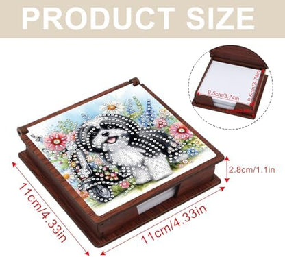 Sticky Note Holder Diamond Art Painting Wooden Post Note Dispenser