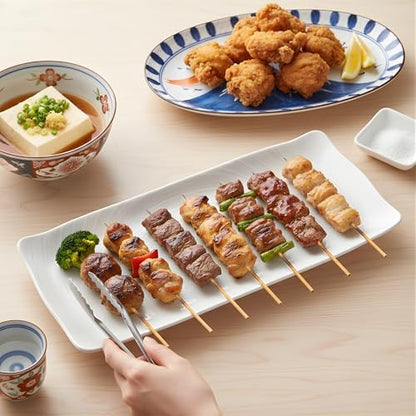 TP 16" Melamine Serving Platters Set of 3, White Rectangular Trays