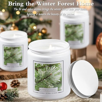 Homsolver 7OZ Balsam Fir Pine Candle, Christmas Scented Candles
