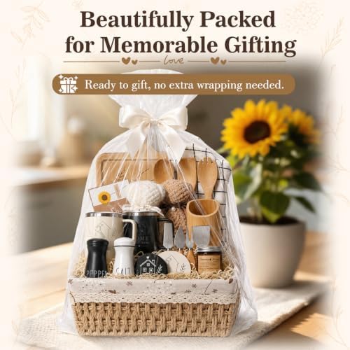 24 Piece Housewarming Gift Basket, New Home Gifts for Couples, Women
