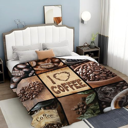 Coffee Blanket for Women Coffee Lover Gifts for Mens 50"x40"