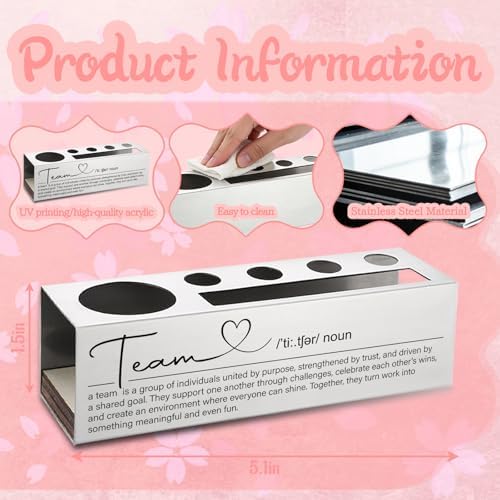 WINOESHE Stainless Steel Pencil Holder with Team & Heart Design