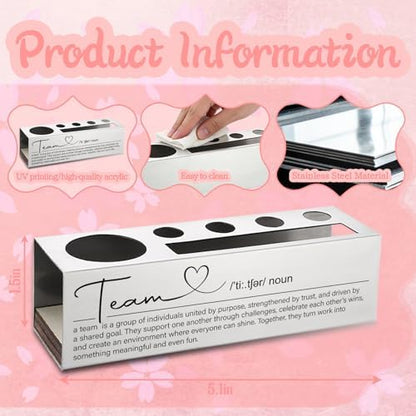 WINOESHE Stainless Steel Pencil Holder with Team & Heart Design