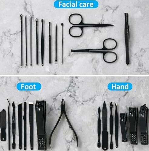 MINKINH Manicure Set Nail Clippers Set Pedicure Kit, 26-Piece Brown