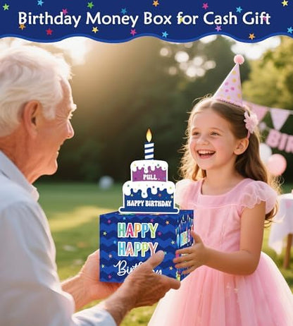 Birthday Money Box for Cash Gift Pull, Surprise Gift Boxes for Money