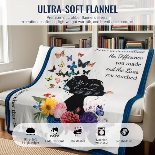 Gifts for Women, Inspirational Throw Blanket, Farewell Gifts for