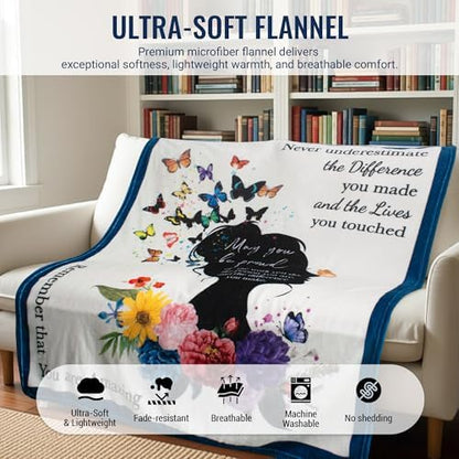 Gifts for Women, Inspirational Throw Blanket, Farewell Gifts for