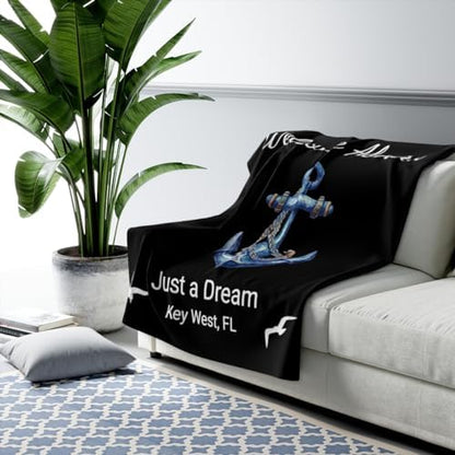Custom Boat Owner Blanket Personalized Sherpa Fleece Nautical Boat
