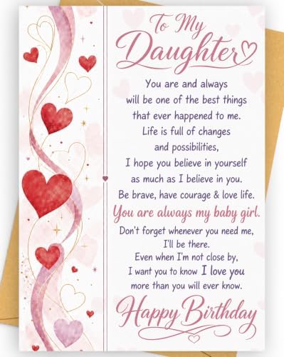 Happy To My Daughter Birthday Card Gifts from Mom Dad Decorations