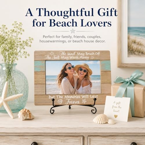Beach Picture Frame 4x6 |Coastal Home Decor for Shelf Tabletop