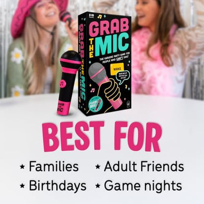 Grab The Mic - Award Winning Karaoke Party Game for Bad Singers w Foam