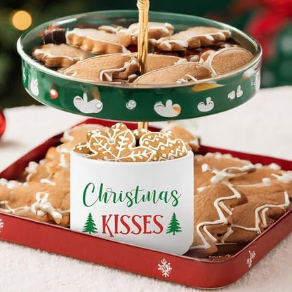 Candy Dish Cauldron, Christmas Mini Ceramic Candies Bowl Tiered Tray