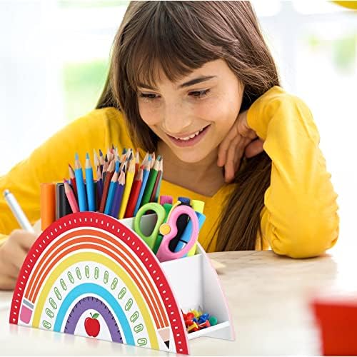 Faccito Wooden Rainbow Pencil Holder Rainbow Teacher Appreciation