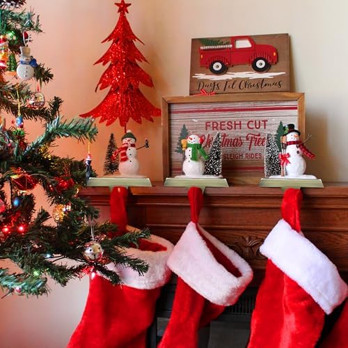 OCTERIC 6 Pcs Bronze Christmas Metal Stocking Holders for Mantle