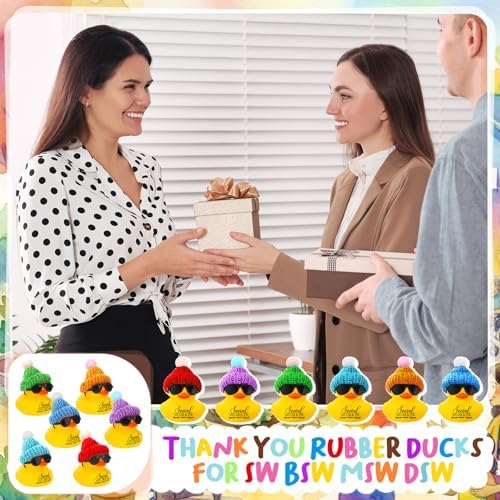 Liliful 24 Sets Adult Social Worker Gifts Rubber Ducks Party Favors