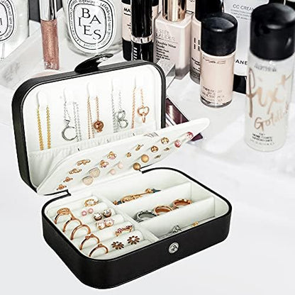 Hatori Travel Jewelry Box, PU Leather Small Jewelry Organizer for
