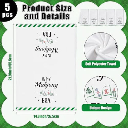 R HORSE Mahjong Kitchen Dish Towel - 5Pcs Mahjong Cleaning Dishcloth