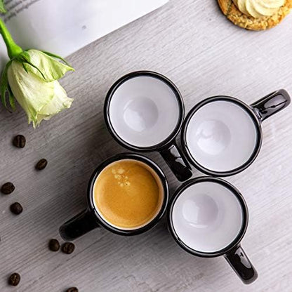 City to Cottage Ceramic Espresso Cups of 4, Small Expresso Shots Cups