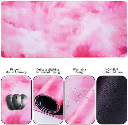 Bloss Clouds Mouse Pad and Keyboard Wrist Rest, 4-in-1 Desk Mat, Cute