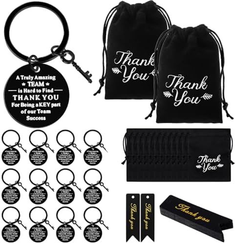 Yinkin 36 Pcs Employee Appreciation Gifts Thank You Keychain