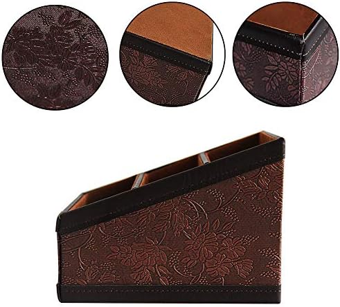 PU Leather Remote Control Holder Storage Container for TV Remote Phone
