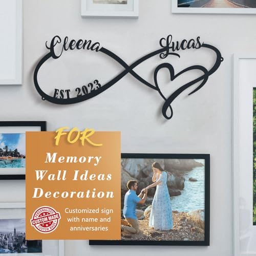 Wedding Gifts for Couples, Personalized Metal Infinity Heart Sign With