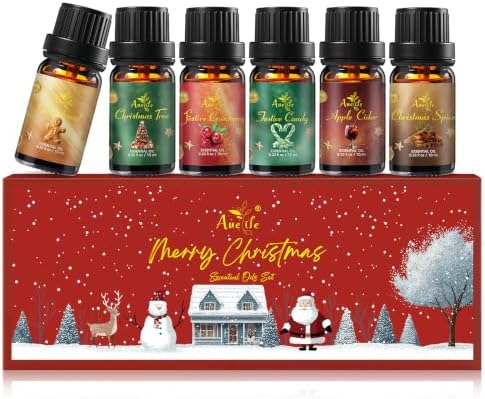 Auelife Christmas Essential Oils Set for Diffuser for Home, 6 * 10ml