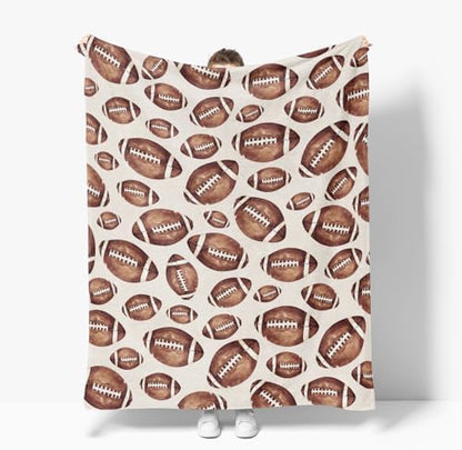 Horaldaily Football Beige Flannel Throw Blanket 50x60